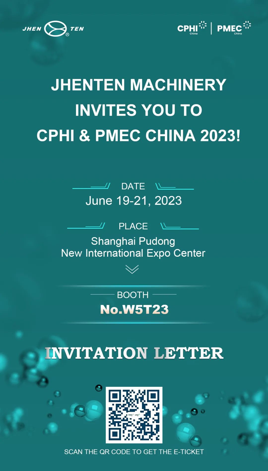 Jhenten Machinery  invites you to CPHI & PMEC China 2023！(圖1)
